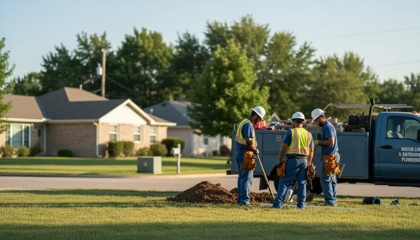 Residential water line and bathroom plumbing service in Johnston, IA